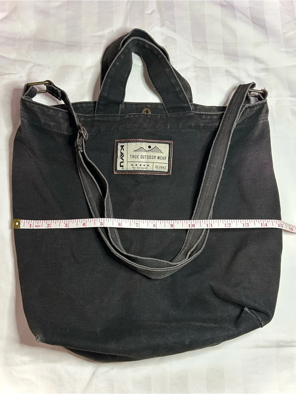 KAVU Black Canvas Tote Bag